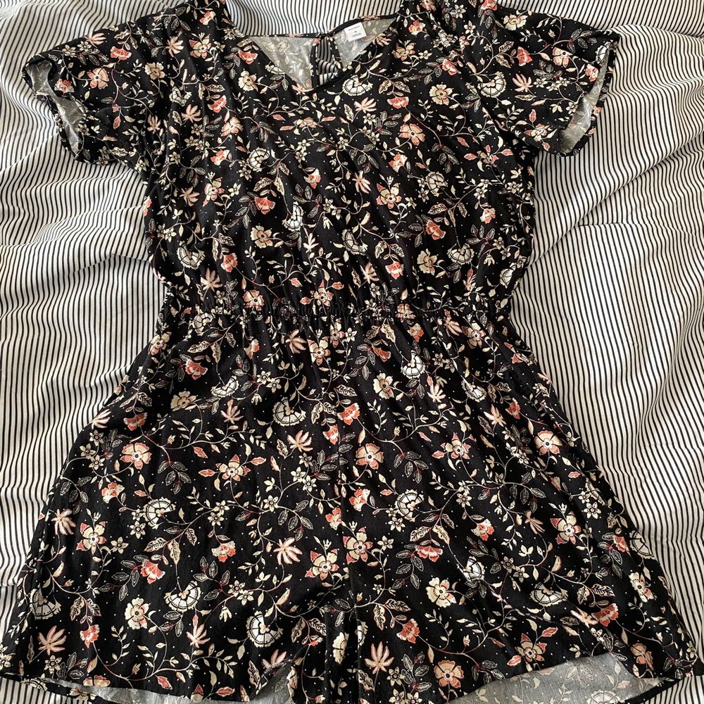 Black Floral Romper
